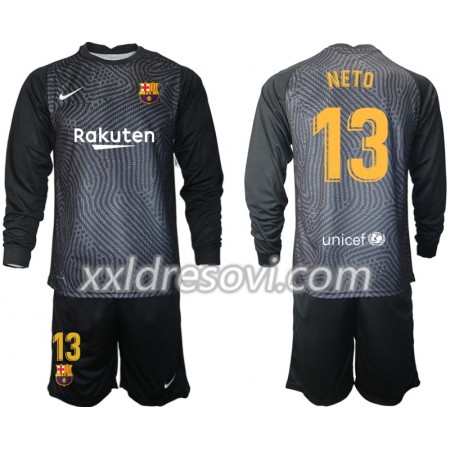 FC Barcelona Golmanski Norberto Neto 13 Dječji Komplet dresovi za nogomet 2020-2021 M004 Dugim Rukavima (+ kratke hlače)